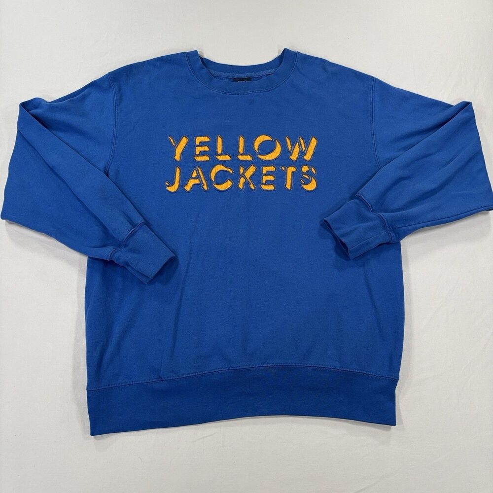 Georgia Tech Yellow Jackets Stitch MV Sport Sweatshirt Crewneck L Royal Blue
